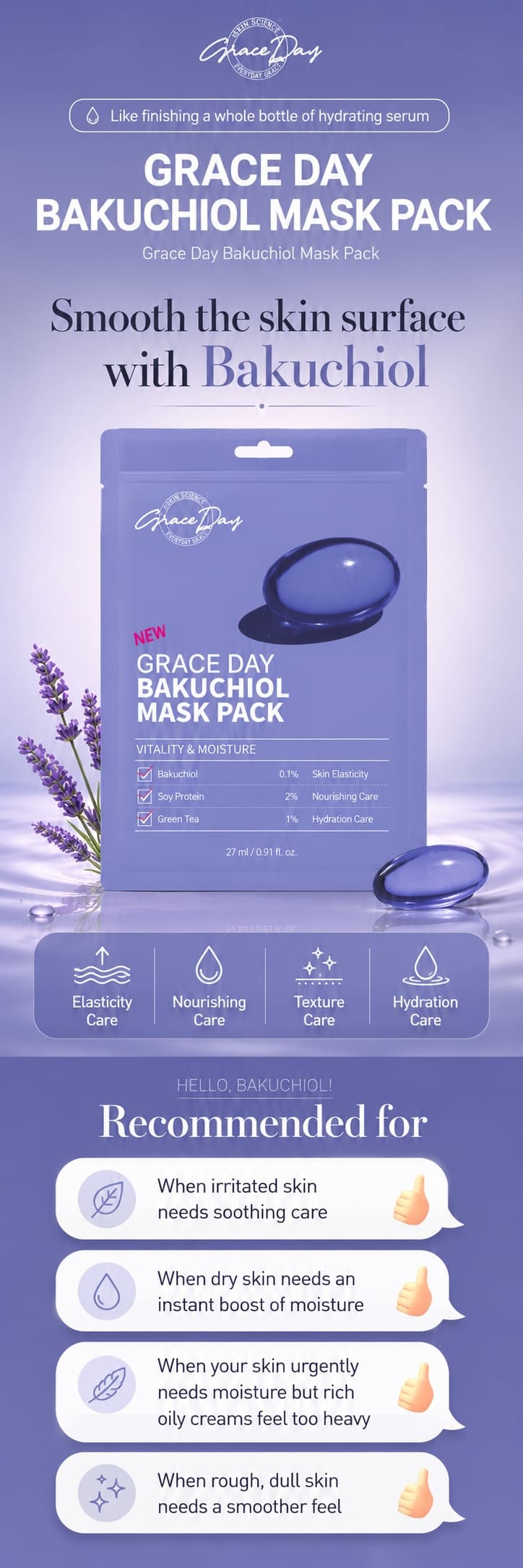 Grace Day Bakuchiol Ampoule Mask Pack detail image 1