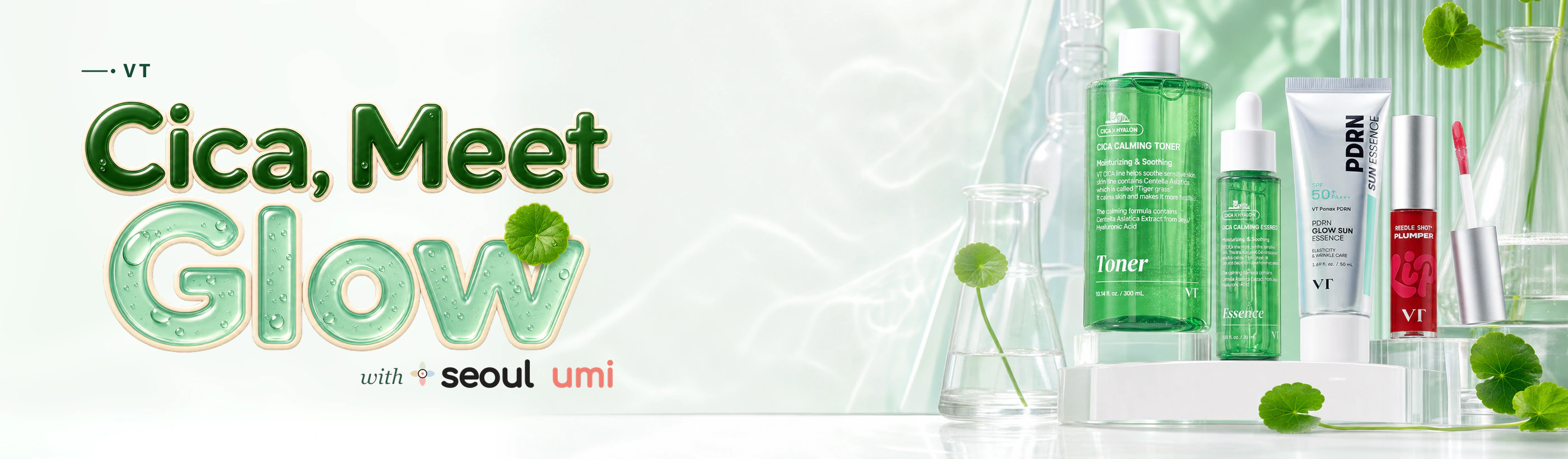 VT Cica Meet Glow skincare campaign