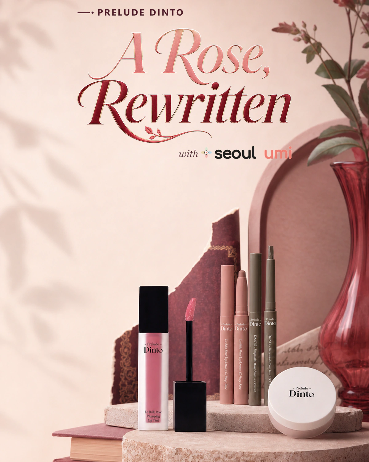 PRELUDE Dinto A Rose Rewritten makeup campaign
