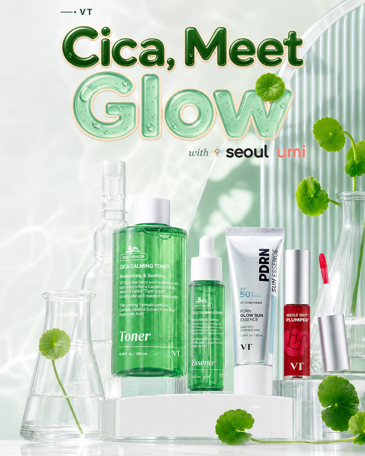 VT Cica Meet Glow skincare campaign