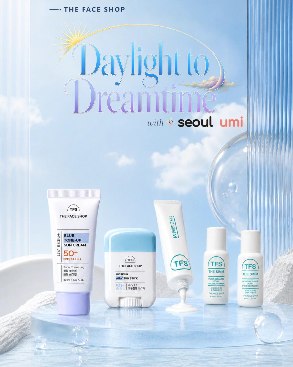 THE FACE SHOP Daylight to Dreamtime skincare campaign